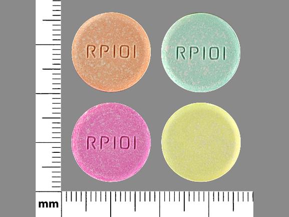 Pill RP101 Round is Calcium Carbonate (Chewable)