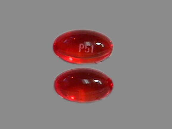 Pill P51 Red Capsule/Oblong is DOK