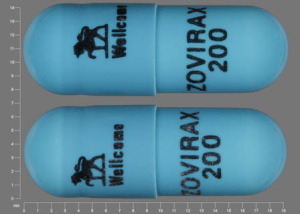 Pill Wellcome ZOVIRAX 200 Blue Capsule/Oblong is Zovirax