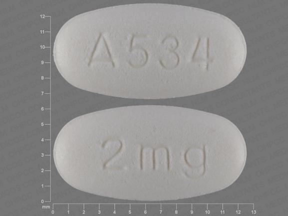 Pill A534 2 mg White Capsule/Oblong is Guanfacine Hydrochloride Extended-Release
