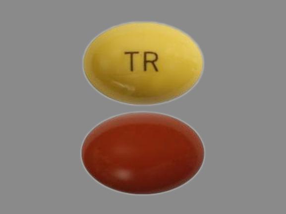 Pill TR Brown & Yellow Elliptical/Oval is Tretinoin