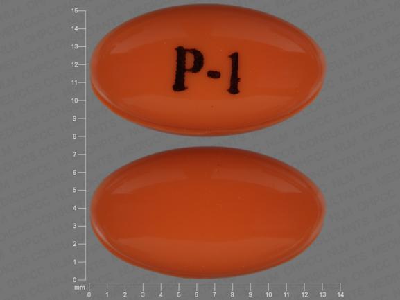 Pill P-1 Orange Elliptical/Oval is Progesterone