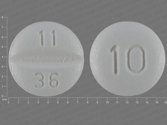 Pill 11 36 10 White Round is Escitalopram Oxalate