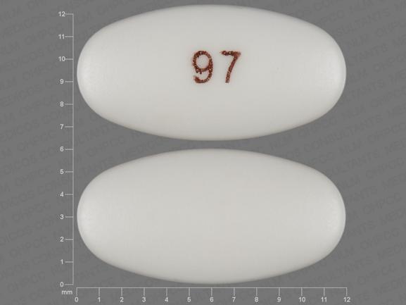 Pill 97 White Oval is Pantoprazole Sodium