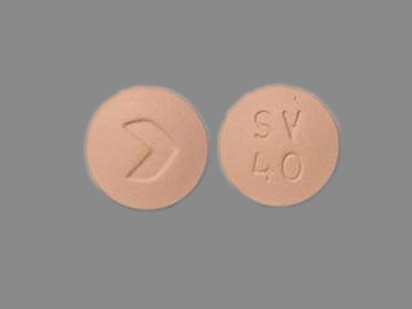 Pill SV 40 > Orange Round is Simvastatin