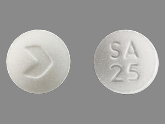 Pill SA 25 > White Round is Sumatriptan Succinate