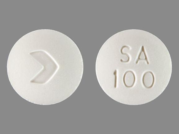 Pill SA 100 > White Round is Sumatriptan Succinate