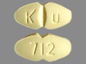 Pill K U 712 Yellow Figure eight-shape is Hydrochlorothiazide and Moexipril Hydrochloride
