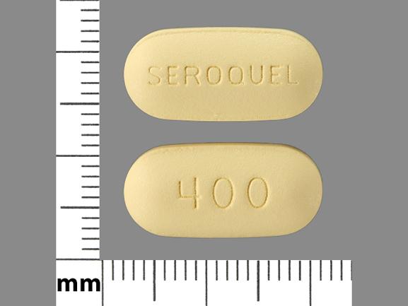 Pill SEROQUEL 400 Yellow Elliptical/Oval is Seroquel