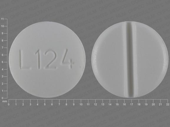 Pill L124 White Round is Lamotrigine