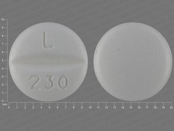 Hydrochlorothiazide and metoprolol tartrate 25 mg / 50 mg L 230