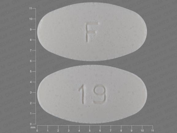 Pill F 19 White Oval is Alendronate Sodium