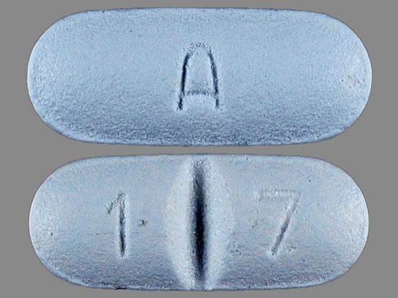 Pill A 1 7 Blue Capsule-shape is Sertraline Hydrochloride