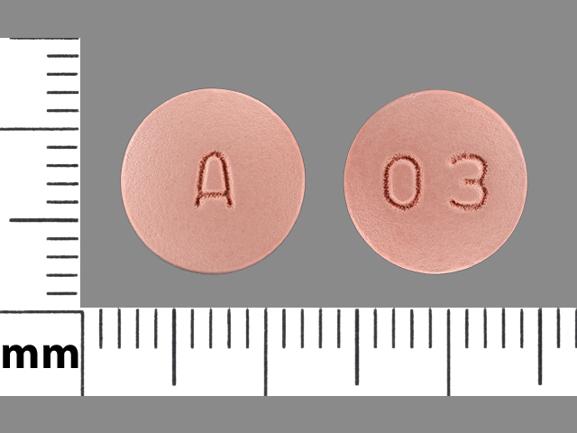 Pill A 03 Pink Round is Simvastatin