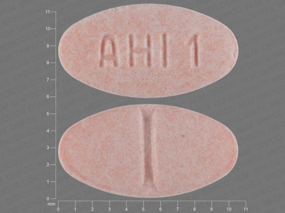 Pill AHI 1 Pink Oval is Glimepiride