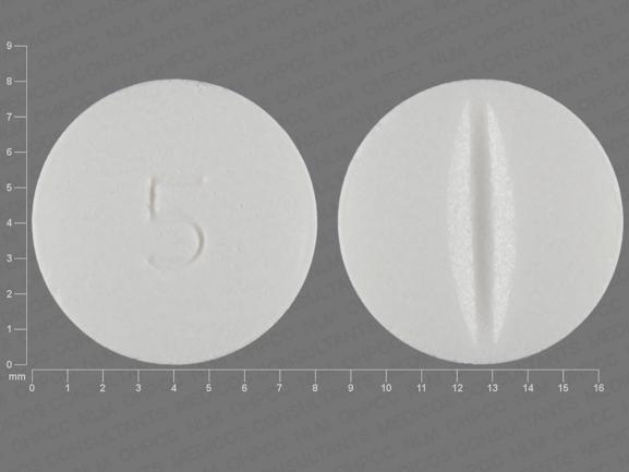 Pill 5 White Round is Glipizide