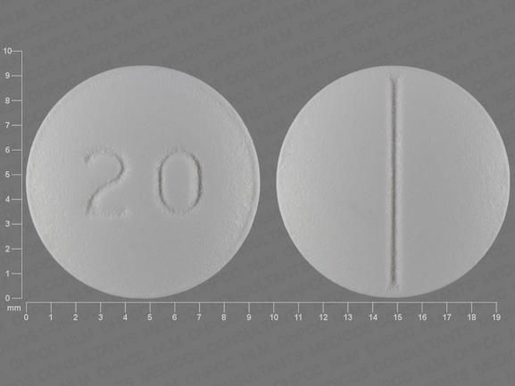 Pill 20 White Round is Escitalopram Oxalate