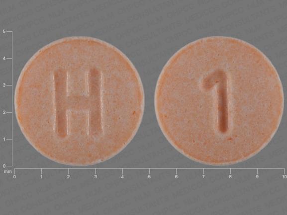 Pill H 1 Peach Round is Hydrochlorothiazide