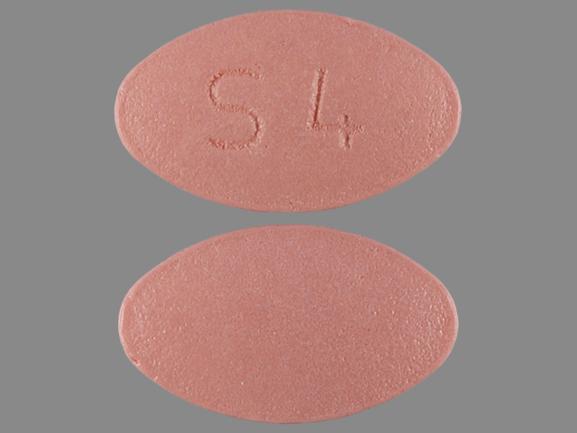 Pill S 4 Red Elliptical/Oval is Simvastatin
