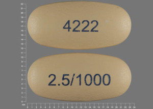 Kombiglyze XR metformin hydrochloride extended-release 1000 mg / saxagliptin 2.5 mg 2.5/1000 4222