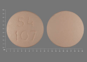 Pill 54 107 Beige Round is Lithium Carbonate Extended Release