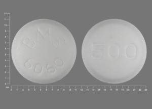 Pill BMS 6060 500 White Round is Glucophage