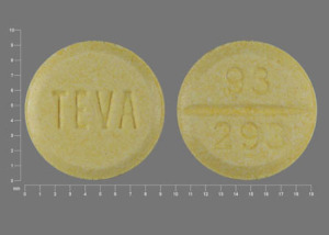 Pill TEVA 93 293 Yellow Round is Carbidopa and Levodopa