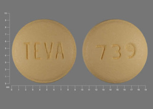 Pill TEVA 739 Yellow Round is Donepezil Hydrochloride