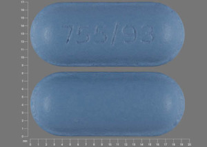 Pill 755/93 Blue Oval is Diflunisal