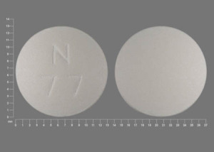 Pill N 77 White Round is Methyldopa