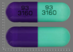 Pill 93 3160 93 3160 Green & Purple Capsule/Oblong is Cefdinir