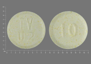 Pill TV U2 10 Yellow Round is Olanzapine (Orally Disintegrating)