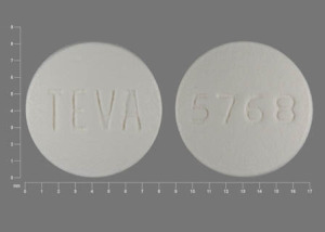 Pill TEVA 5768 White Round is Olanzapine