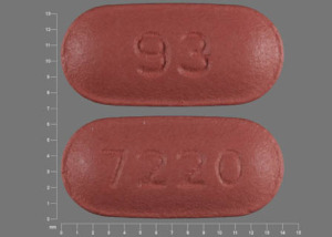 Pill 93 7220 Pink Capsule/Oblong is Topiramate