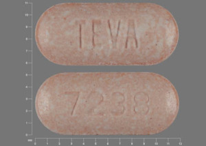 Pill TEVA 7238 Peach Capsule/Oblong is Hydrochlorothiazide and Irbesartan