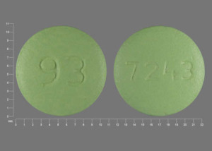 Pill 93 7243 Green Round is Risperidone