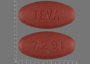 Pill TEVA 7291 Pink Oval is Levofloxacin