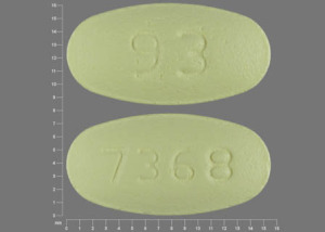 Pill 93 7368 Yellow Oval is Hydrochlorothiazide and Losartan Potassium