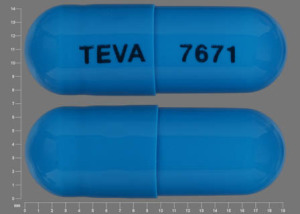 Pill TEVA 7671 Blue Capsule/Oblong is Amlodipine Besylate and Benazepril Hydrochloride