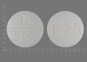 Pill N 342 1.25 White Round is Glyburide