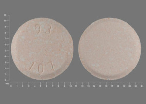 Pill 93 107 Peach Round is Mebendazole (Chewable)