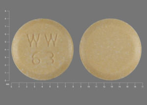 Hydrochlorothiazide and lisinopril 12.5 mg / 20 mg WW 63