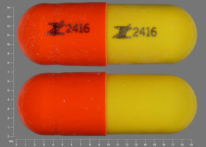 Pill Z 2416 Z 2416 Orange & Yellow Capsule/Oblong is Tetracycline Hydrochloride