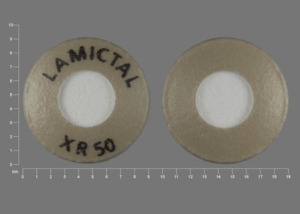 Pill LAMICTAL XR 50 Green & White Round is Lamictal XR