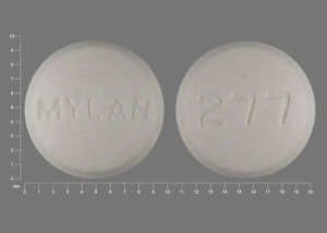 Pill 277 MYLAN is Amitriptyline Hydrochloride and Chlordiazepoxide 25 mg /  10 mg