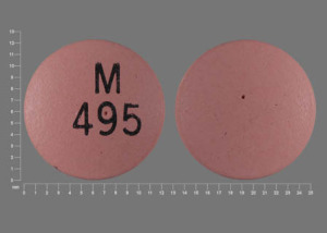 Pill M 495 Pink Round is Nifedipine ER