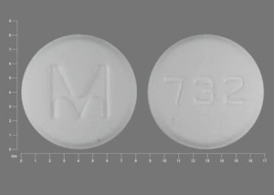 Pill M 732 White Round is Ondansetron Hydrochloride (Orally Disintegrating)