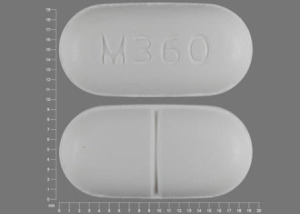 Pill M360 White Elliptical/Oval is Acetaminophen and Hydrocodone Bitartrate
