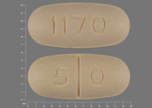 Pill 1170 5 0 Yellow Elliptical/Oval is Naltrexone Hydrochloride