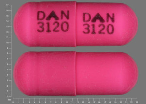 Pill DAN 3120 DAN 3120 Pink Capsule/Oblong is Clindamycin Hydrochloride